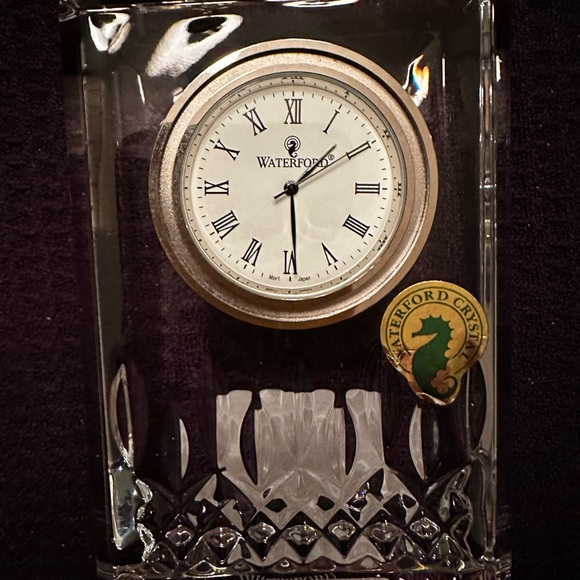 Waterford Crystal Clock with Gold and Silver Details